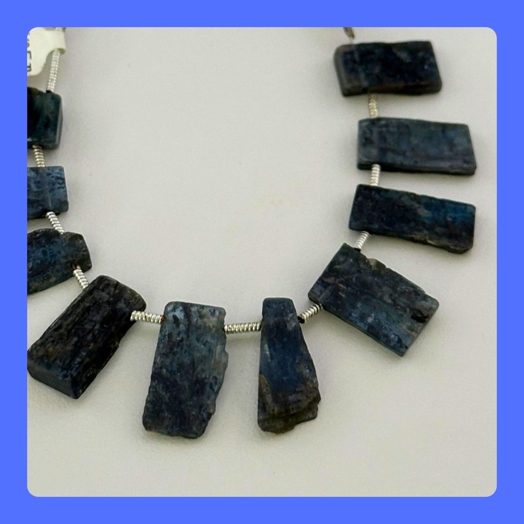 A royal blue kyanite 100% genuine natural gemstone semi precious faceted slice/stick shape beads for jewelry making necklaces, bracelets, earrings, rings and DIY crafts.